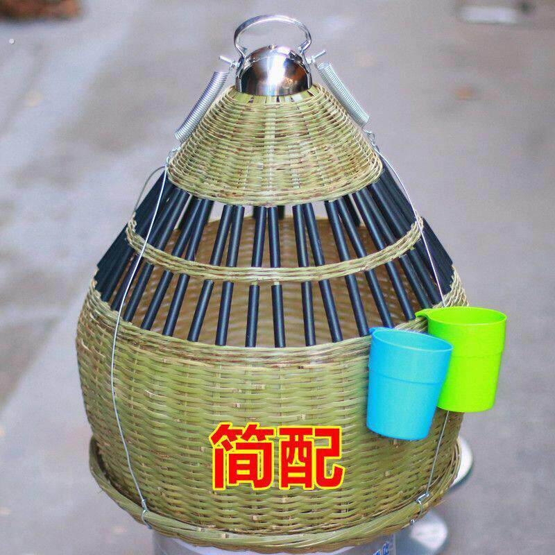 竹编鸡笼七彩山鸡笼42厘米粗尖头媒竹编鸡笼七彩鸡笼媒婚