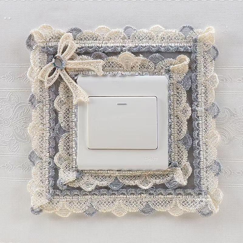 开关边框套高级感开关贴墙贴开关保护套墙壁灯插座装饰贴布艺防尘