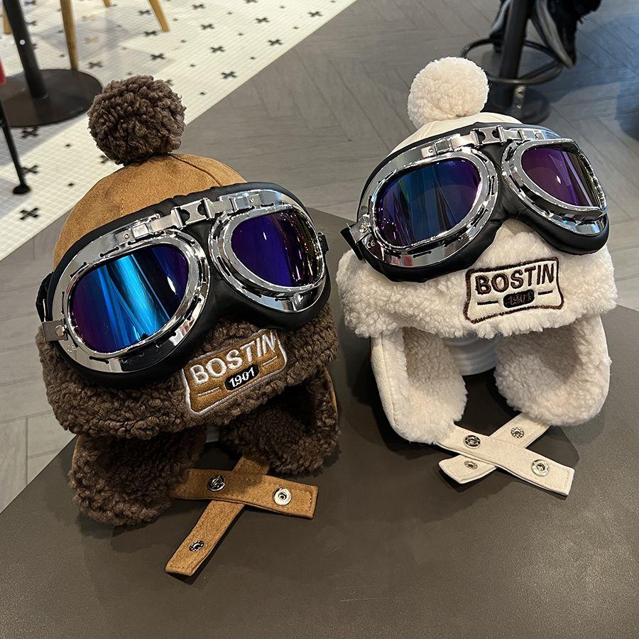 哈尔滨抗寒帽子飞行员儿童帽子男女冬季韩版ins加厚保暖护耳防寒