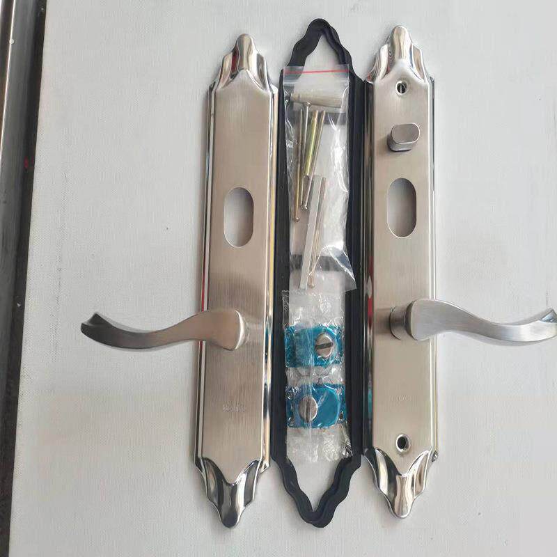 高档防盗门把手通用型实心手柄进户门不锈钢面板执手大门拉手