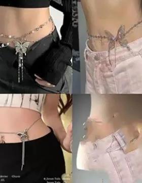纯欲蝴蝶腰炼波西米亚肚脐炼配裙子高级感y2k牛仔裤配饰新款饰品
