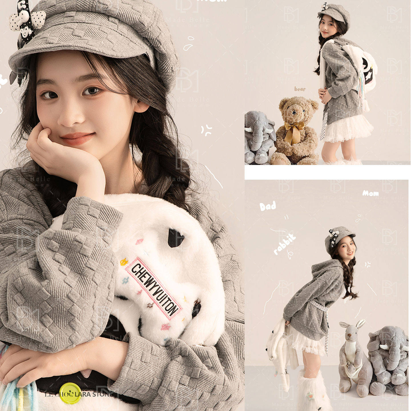 甜美可爱风针织写真摄影服装少女主题拍照道具2026年6-12岁照相衣