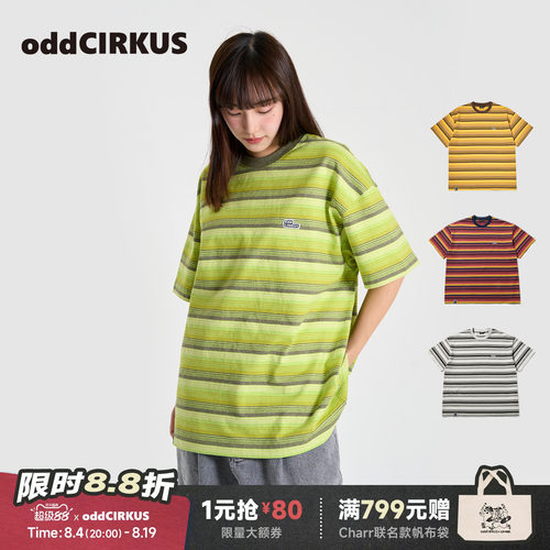 oddCIRKUS条纹T恤日系短袖圆领