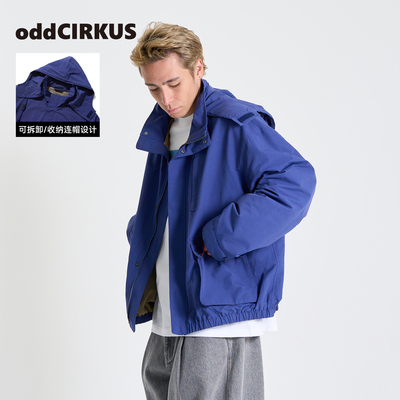 oddCIRKUS可拆卸/可收纳连帽外套 日系宽松夹克男女同款上衣