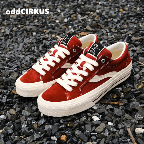 oddCIRKUS复古砖红滑板鞋男女鞋