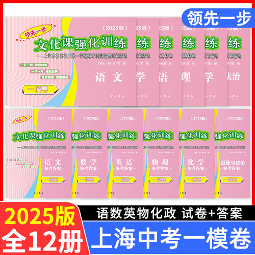 2025版上海中考一模卷全套语文数学英语物理化学历史道德与法治试卷领先一步文化课强化训练上海2025年初三九年级摸考试卷子一模卷