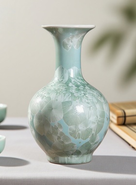 结晶釉瓷器装饰花瓶景德镇中式陶瓷花瓶家居客厅工艺品博古架