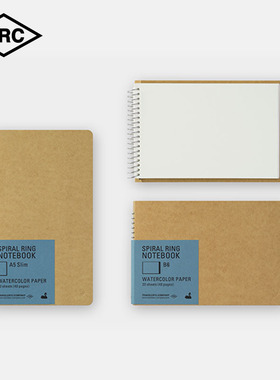 日本TRC原装 金属线圈笔记本水彩画用纸A5B6A6B6男生女生随身记事本子小巧精致速翻可撕多种纸张日记本子