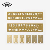 书签Brass 日本TRC原装 涂鸦模板式 product黄铜制品系列镂空图案绘图模块书签年轻女士学生简约学习用品