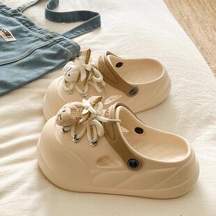 凉拖鞋防滑防臭洞洞鞋女款EVA软底EVA包头增高旅游夏季踩屎感拖鞋