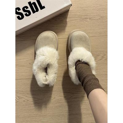 保暖毛毛勃肯单鞋厚底鞋