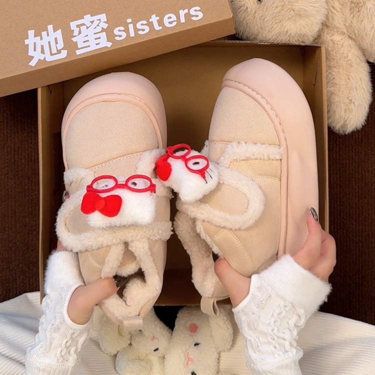 甜美可爱小猫加绒棉鞋女外穿202