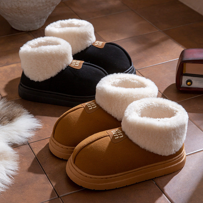 雪地靴冬季女士棉拖鞋2025冬季新款厚底防滑加绒保暖包跟棉鞋外穿