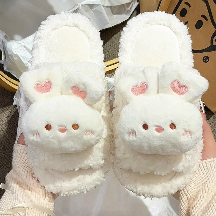 多巴胺卡通玩偶毛毛拖鞋女外穿2