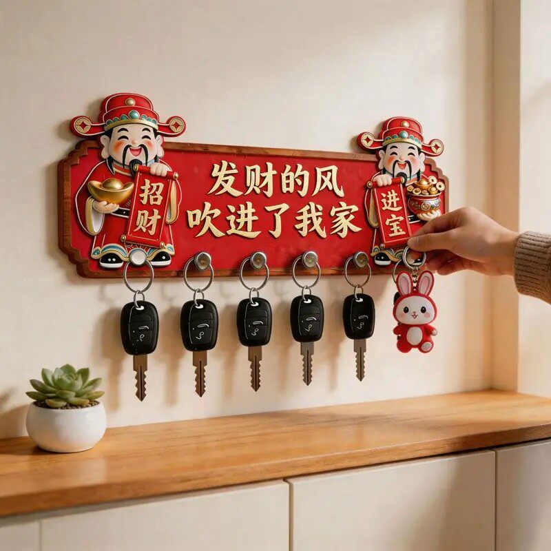 财神招财免打孔强力承重无痕粘钩