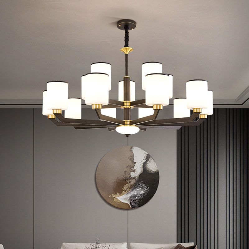 全铜新中式吊灯客厅主灯简约大气中国风现代中式卧室饭厅大厅灯具