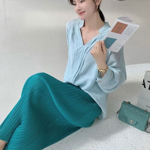 大尺码女装微胖妹妹mm2023夏新款百褶宽松显瘦遮肉半身裙200