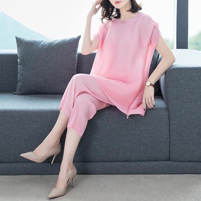 年轻妈妈夏装中年高端女装套装洋气减龄阔太太两件套时尚婚礼 007