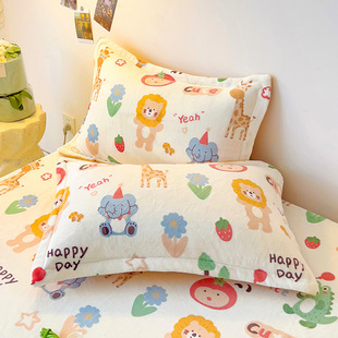 牛奶绒枕套一对装 A类卡通儿童冬天加厚宿舍枕头套48x74cm枕芯家用