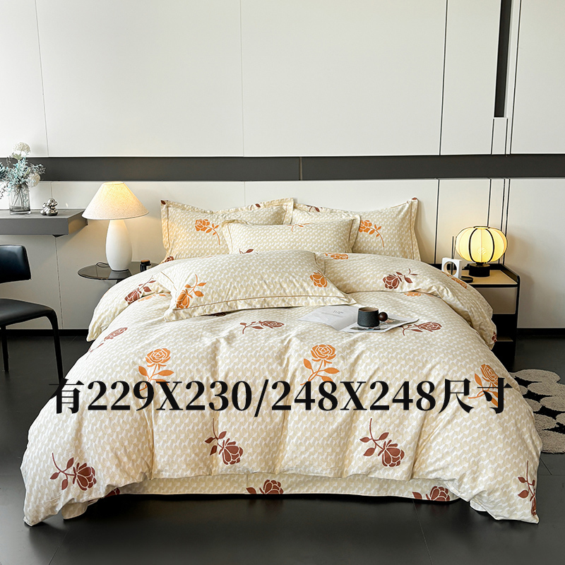 田园全棉磨毛加厚被套床单床笠款