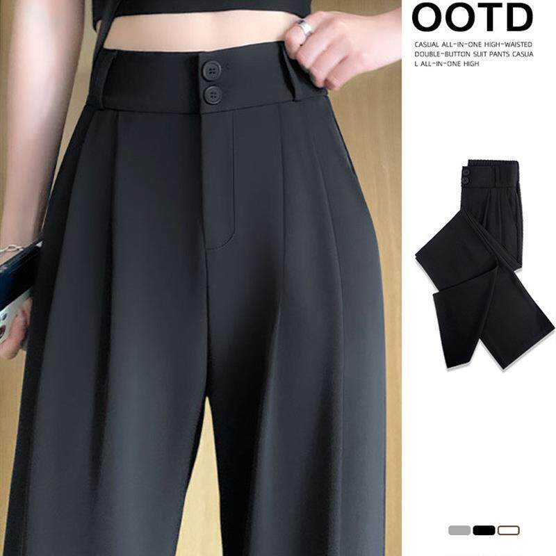 黑色西装裤女2026新款夏季高腰垂感高级感直筒西裤小个子阔腿裤子