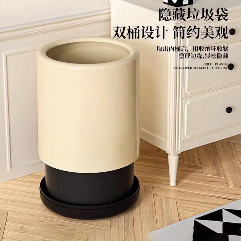 大容量用厨房高颜值垃圾桶创意轻奢卫生间厕所卧室客厅无盖纸篓笼