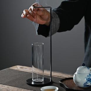 创意香插香底座倒挂玻璃香炉香薰炉家用线香檀香沉香摆件倒立香器