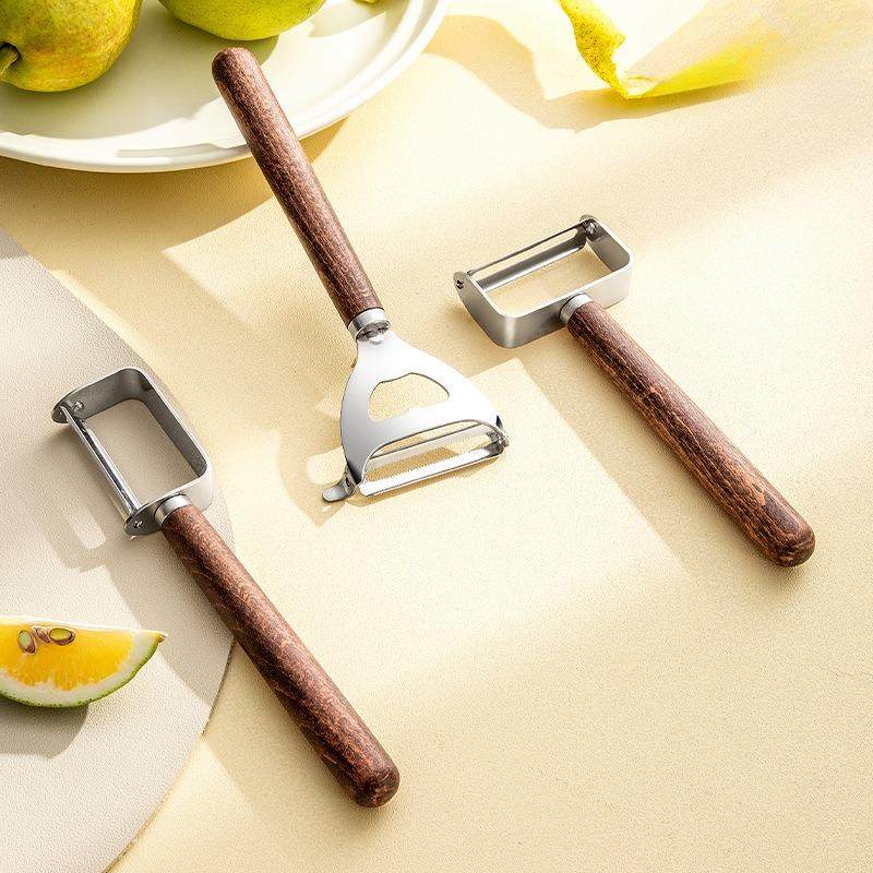 不锈钢削皮刀高档胡桃木苹果瓜刨