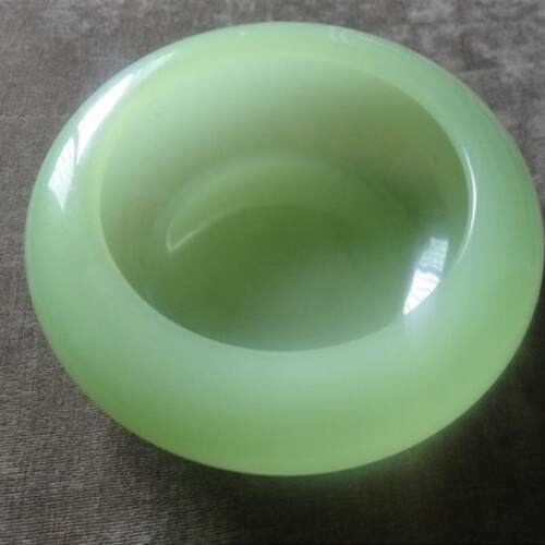 工艺品玉石阿富汗玉青玉烟灰缸琉璃玉摆件家居办公桌摆件白色绿色