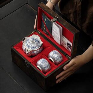 轻奢高端周鸿杰高档鎏银茶具中式泡茶壶一壶二杯礼盒套装伴手礼品