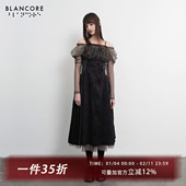 宫廷风拼色套纱连衣裙 新款 设计师品牌BLANCORE 2024春季