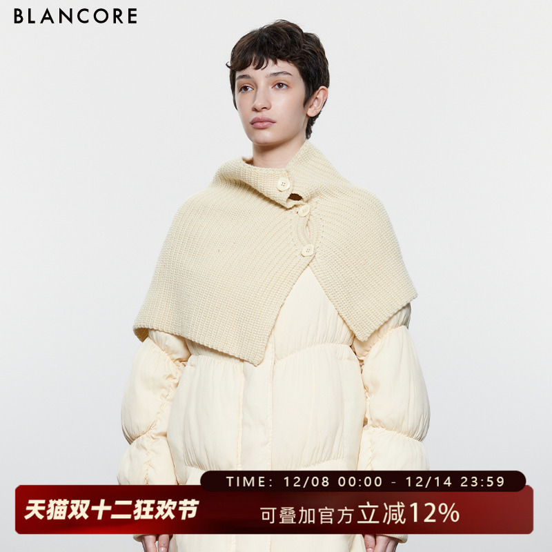 BLANCORE可拆卸针织围脖羽绒服