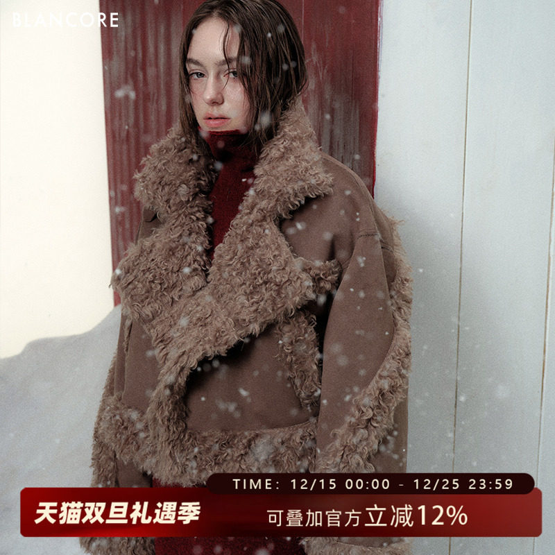 BLANCORE两面穿短游牧风皮草外套