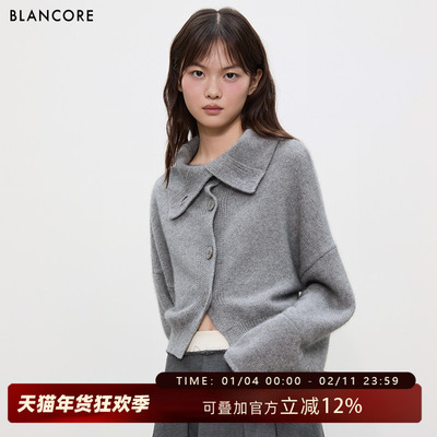 BLANCORE浣熊绒兔毛高腰针织毛衣