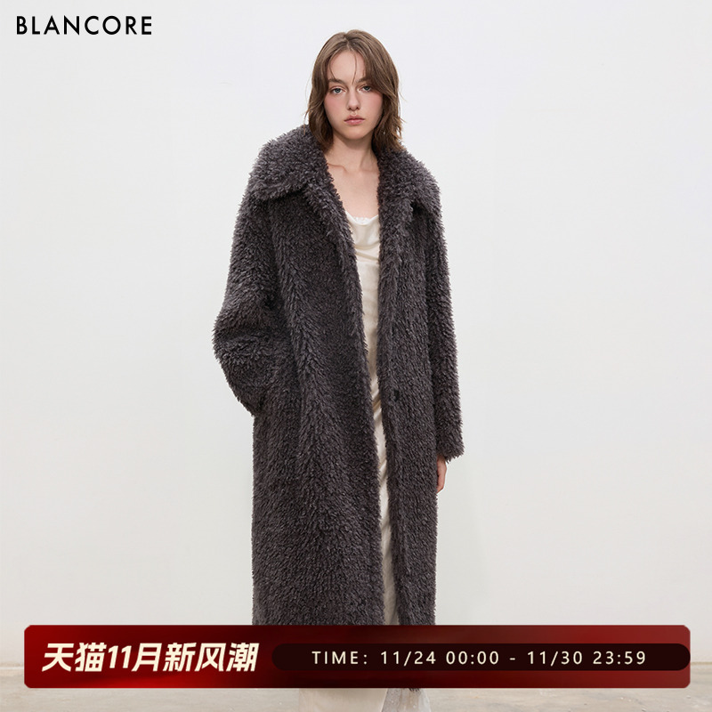 BLANCORE季新品长款皮草外套
