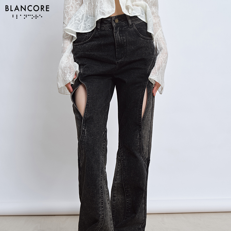 BLANCORE长牛仔裤解构镂空