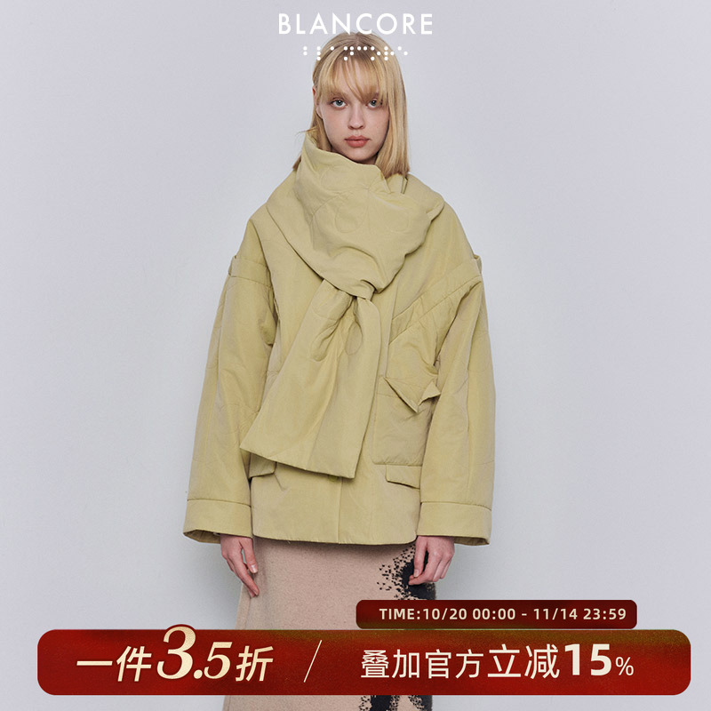 BLANCORE可拆卸围脖蝙蝠袖棉服