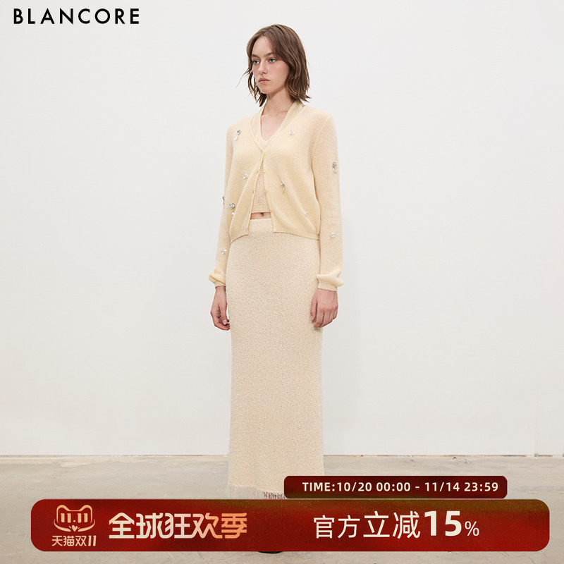 BLANCORE钉珠千金风针织开衫
