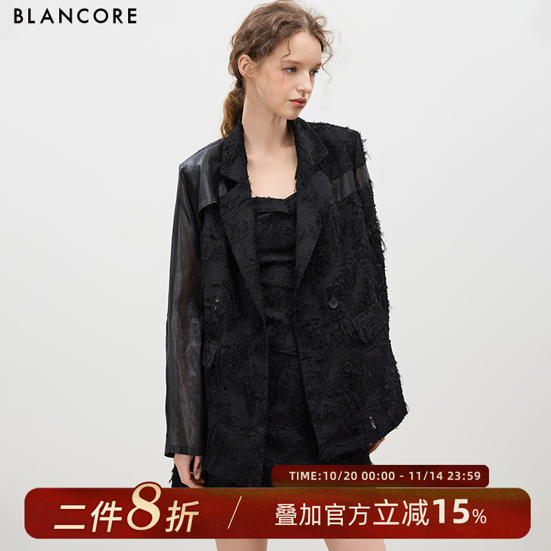 BLANCORE拼纱廓形西装外套