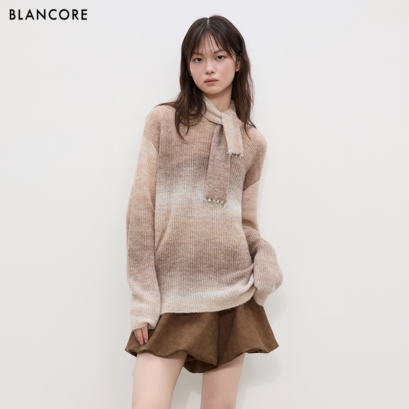 BLANCORE羊驼毛套头羊毛毛衣