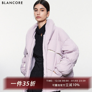 设计感拼色短款 新款 2024冬季 鹅绒羽绒服女 设计师品牌BLANCORE