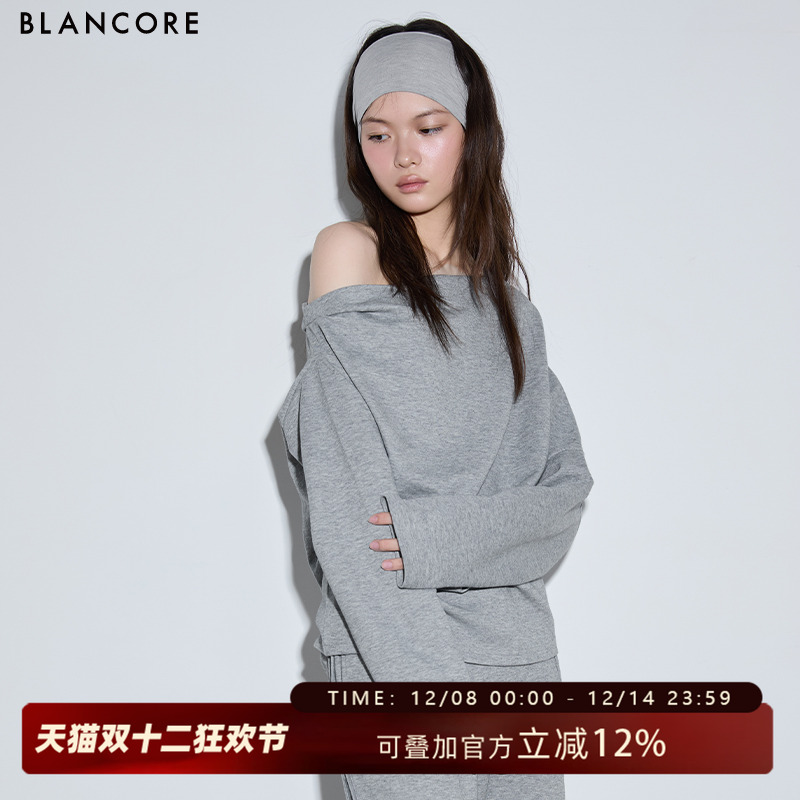 BLANCORE斜肩阔型露肩上衣