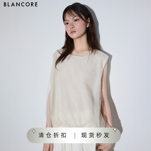 【设计师品牌BLANCORE】2025秋季新款时尚蓬松A型花苞毛衫马甲女
