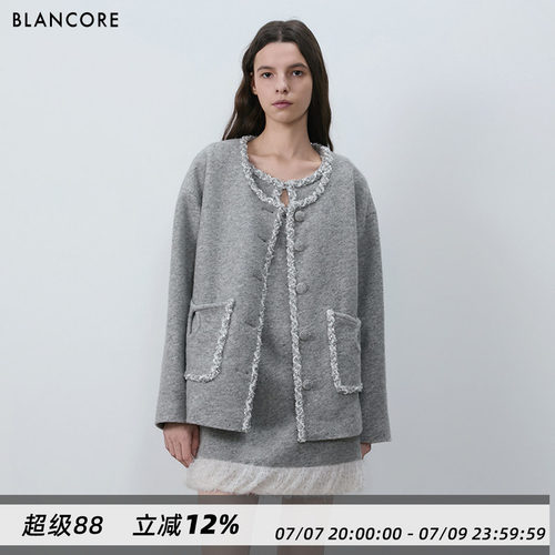 BLANCORE小香风落肩宽松外套