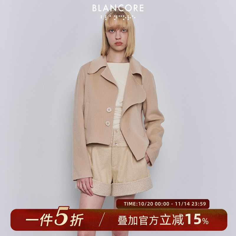 BLANCORE不规则两件套皮草大衣