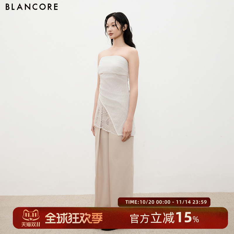 BLANCORE蕾丝拼接抹胸上衣