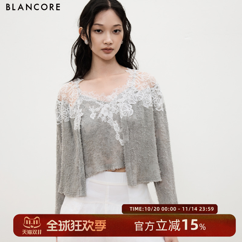 BLANCORE水溶蕾丝拼接上衣