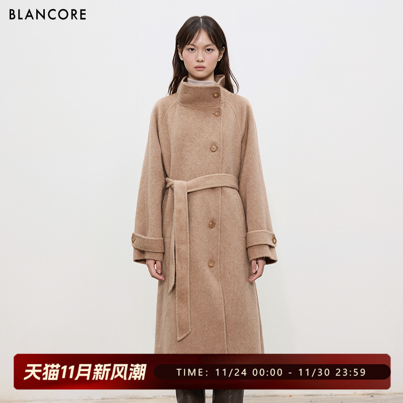 BLANCORE长款天丝羊毛大衣外套