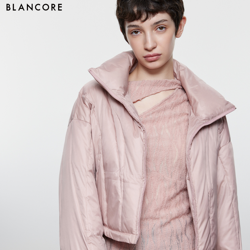 BLANCORE大翻领两面穿高腰羽绒服