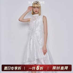 新甜酷禮服裙拼紗剪花背心連衣裙 BLANCORE秋季 明星同款